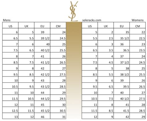 ysl heel size chart.